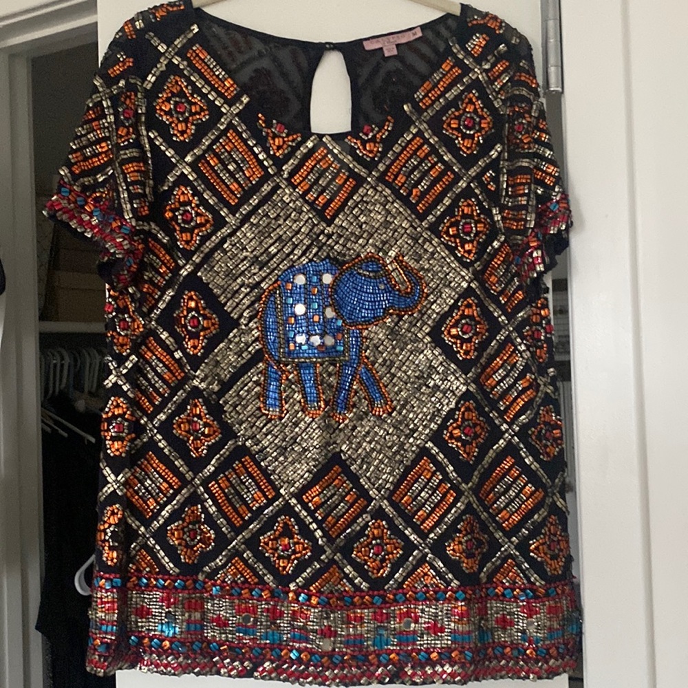 Calypso St Barth Sequin elephant top 🧿📿